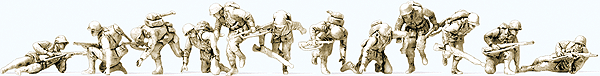 WWII United States Unpainted Figure Set - Kit -- Infantry D-Day 1944 pkg(12)