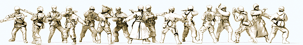 WWII Germany/Soviet Union 1943-45 Unpainted Figure Set - Kit -- Close Combat in Winter Uniform pkg(16)
