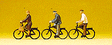 Recreation & Sports; 1:120 TT Scale -- Bike Riders on Bicycles