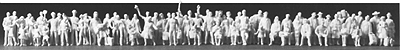 Unpainted Figure Set pkg(72); 1:120 TT Scale -- Railroad Workers, Passers-By, Passengers