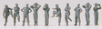 Military - Former German Army WWII - Unpainted Figure Sets -- Tank Crew pkg(10)