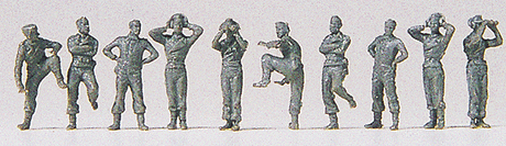 Military - Former German Army WWII - Unpainted Figure Sets -- Tank Crew pkg(10)