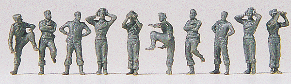 Military - Former German Army WWII - Unpainted Figure Sets -- Tank Crew pkg(10)