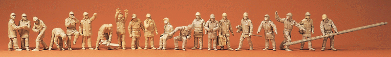 Unpainted Emergency Figure Set -- Firemen Unpainted