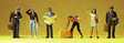 Pedestrians -- Travelers Waiting pkg(6)