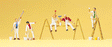 Working People -- Painters w/Accessories & Scaffold pkg(5)