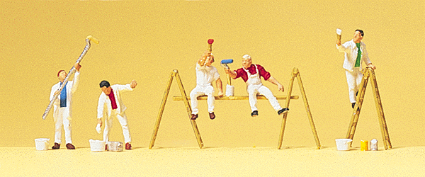 Working People -- Painters w/Accessories & Scaffold pkg(5)