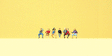 Pedestrians -- Seated Grandfather & Children pkg(6)