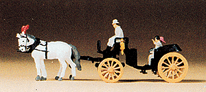 Horse-Drawn Wagon -- Open Carriage - Black