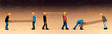 Railroad Personnel -- Track Workers Carrying Ties pkg(6)