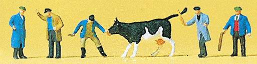Farm Figures -- Cattle At Market w/Figures