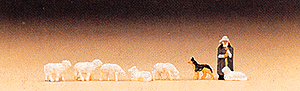 Shepherd with Flock & Dog