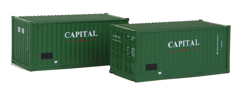 20' Container 2-Pack - Ready to Run -- Capital (green, white)