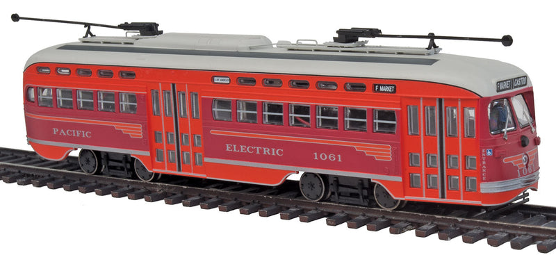 San Francisco F Line PCC Streetcar - LokSound & DCC - Executive Line -- Pacific Electric/San Francisco Muni #1061 (F Market Castro, red, orange)