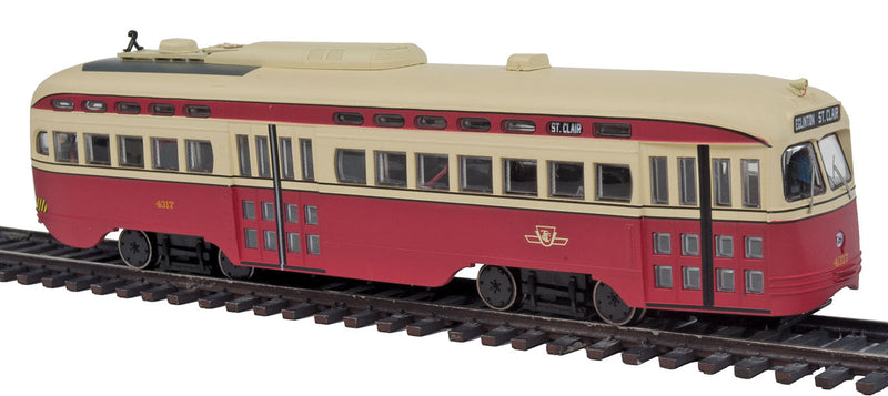 Post-War PCC Street Car w/LokSound & DCC - Executive Line -- Toronto Transportation Commission #4317 (red, cream, Eglinton & St. Clair)