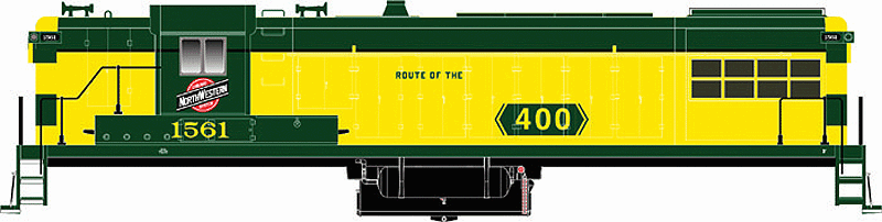 Executive Line Diesel Baldwin AS-616 - Standard DC -- Chicago & North Western #1561 (green, yellow, Route of the 400 Slogan)