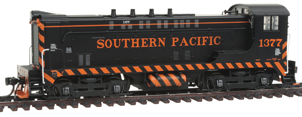 Executive Line Diesel Baldwin VO-1000 Phase 1 - Standard DC -- With Trolley Poles Southern Pacific #1377 (Tiger Stripe, black, orange)