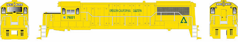 GE U25B w/LokSound & DCC - Executive Line -- Oregon, California & Eastern #7601 (yellow, green)