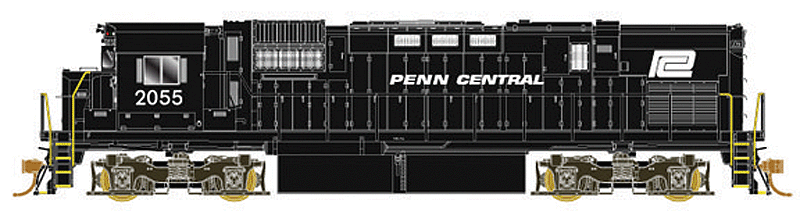 Alco C430 w/LokSound Sound & DCC -- Penn Central #2059 (black, Medium Logo on Rear Hood)