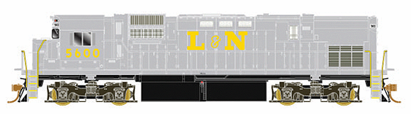 Alco C430 w/LokSound Sound & DCC -- Louisville & Nashville (gray, yellow)