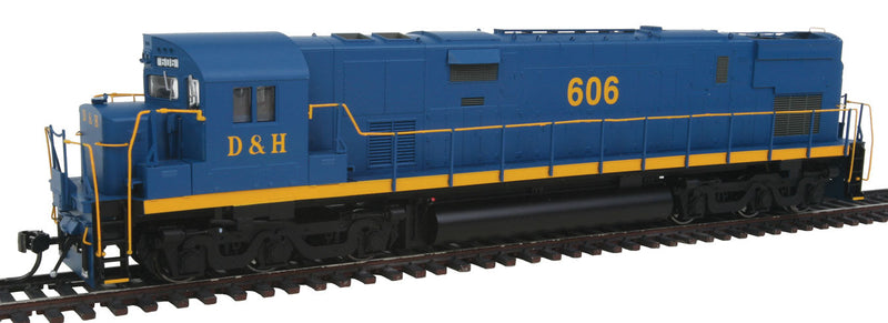 Alco C628 - Standard DC - Executive Line -- Delaware & Hudson #606 (Simplified Mexican NdeM Lease Scheme; blue, yellow)