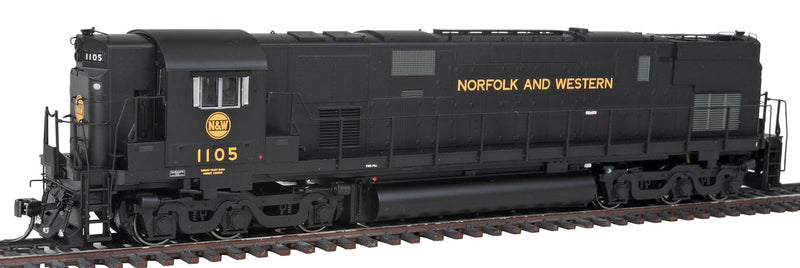 Alco C628 High Hood w/LokSound & DCC - Executive Line -- Norfolk & Western #1105 (black, yellow; Hamburger Logo)