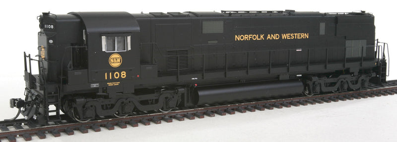 Alco C628 High Hood w/LokSound & DCC - Executive Line -- Norfolk & Western #1108 (black, yellow, Hamburger Logo)