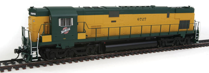 Alco C628 High Hood w/LokSound & DCC - Executive Line -- Chicago & North Western #6727 (Traditional yellow, green Cab)