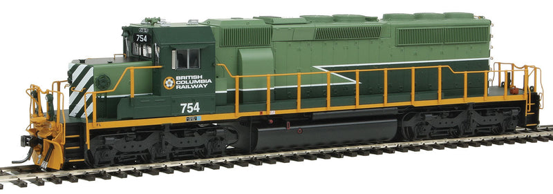 GMD SD40-2 w/LokSound & DCC -- British Columbia Railway #754 (2-Tone Green, white, Dogwood Logo, Lightning)