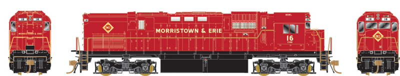 Alco C430 - Standard DC -- Morristown & Erie #17 (All-Red Scheme, red, white)