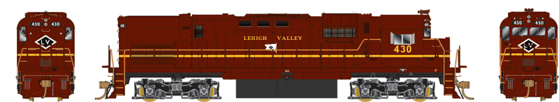 Alco C430 w/LokSound & DCC -- Lehigh Valley #436 (Fantasy Scheme, Cornell Red, yellow, Flag Logo)