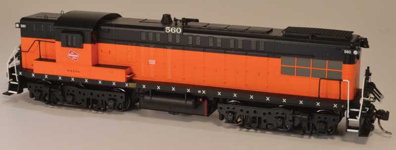 Baldwin AS616 w/LokSound & DCC - Executive Line -- Milwaukee Road #560 (orange, black, TMR Logo, X Frame Stripes)