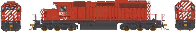 GMD SD40-2 - LokSound & DCC -- Canadian National #5392 (Patched Ex-Ontario Hydro; Action Red, white)