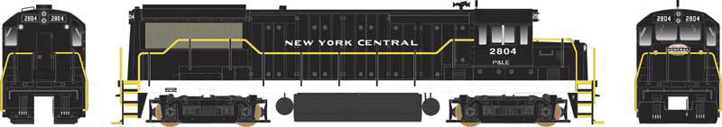 GE U25B w/LokSound & DCC - Executive Line -- New York Central #2804 (black, white, P&LE Sublettering)