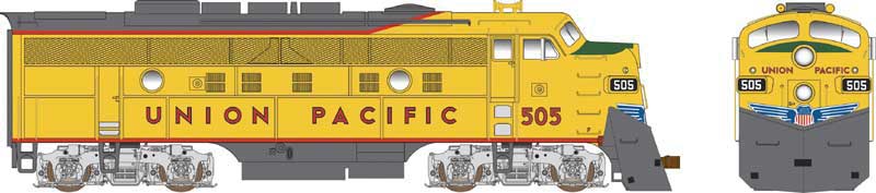 EMD F9AM Rebuild w/LokSound & DCC - Executive Line -- Union Pacific #505 (Armour Yellow, gray, red)