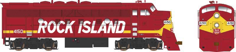 EMD F9AM Rebuild, Large Branch Line Snowplow w/LokSound & DCC - Executive Li -- Rock Island #4150 (red, yellow, Billboard Lettering)