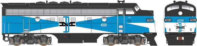 EMD F3A Phase 4 w/LokSound & DCC - Executive Line -- Boston & Maine #4228 (McGinnis, blue, white, black)