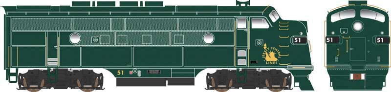 EMD F3A Phase 2 - Standard DC - Executive Line -- Central Railroad of New Jersey #58 (Sea Green, yellow Liberty Logo)