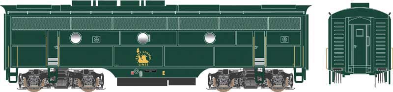 EMD F3B Phase 2 - Standard DC - Executive Line -- Central Railroad of New Jersey # E (Sea Green, yellow Liberty Logo)