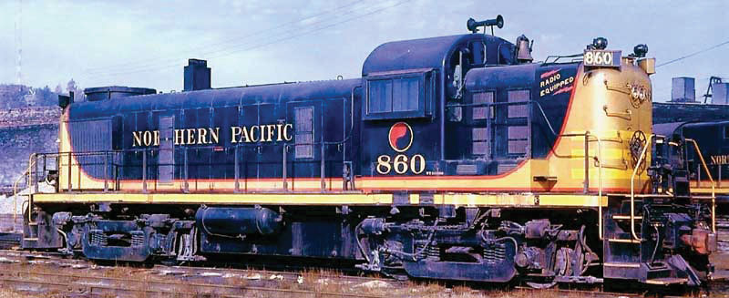 Alco RS3 - Standard DC -- Northern Pacific #862 (Canoe Scheme, black, yellow)