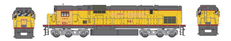 Alco C630 w/Tri-Mount Trucks - LokSound & DCC - Executive Line -- Duluth, Missabe & Iron Range #900 (Ex-UP, Armour Yellow, gray red)