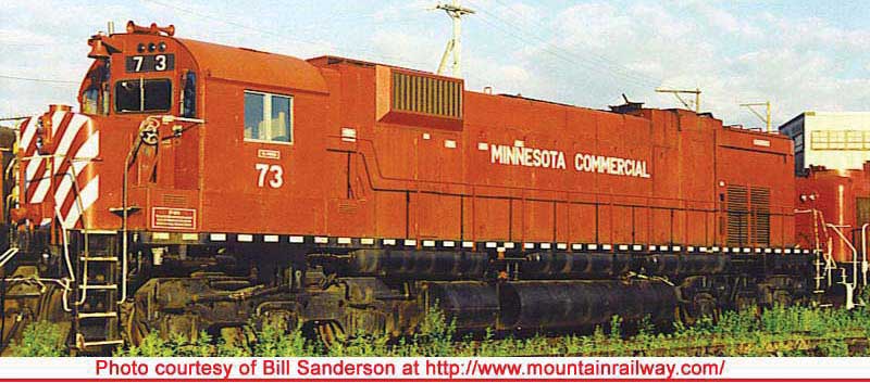 Montreal Locomotive Works M630 - LokSound & DCC - Executive Line -- Minnesota Commercial #73 (Ex-Canadian Pacific #4573; red, white)