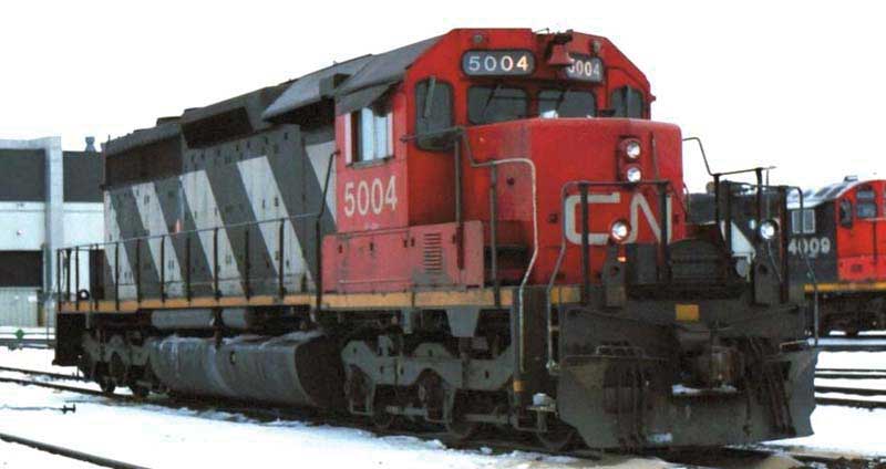 GMD SD40 with Dynamic Brakes - Standard DC - Executive Line -- Canadian National 5006 (black, red, white Seargent Stripes)