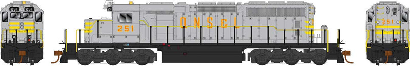GMD SD40-2 - LokSound & DCC - Executive Line -- Quebec, North Shore & Laborador 251 (gray, orange, yellow)