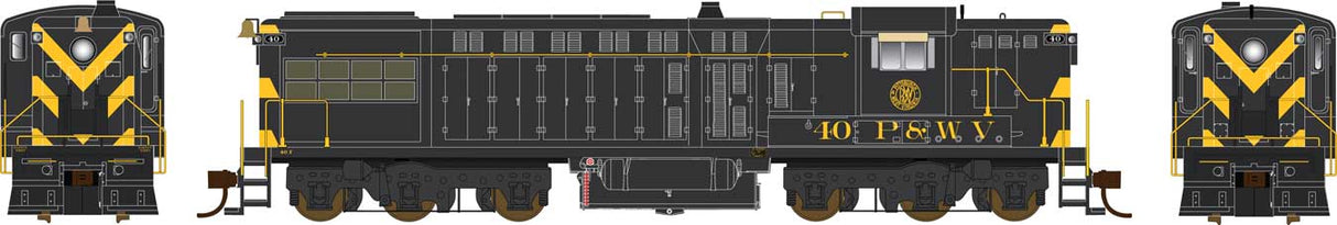 Baldwin AS616 - LokSound and DCC - Executive Line -- P&WV 40 (black, yellow)