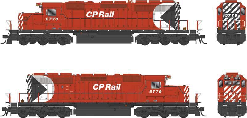 GMD SD40-2 - LokSound 5 and DCC - Executive Line -- Canadian Pacific #5779 (As-Delivered Action Red, white, black, Multimark, 8"