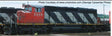 GMD SD40-2W - Standard DC -- Canadian National #5327 (Sergeant Stripes; black, white, red)