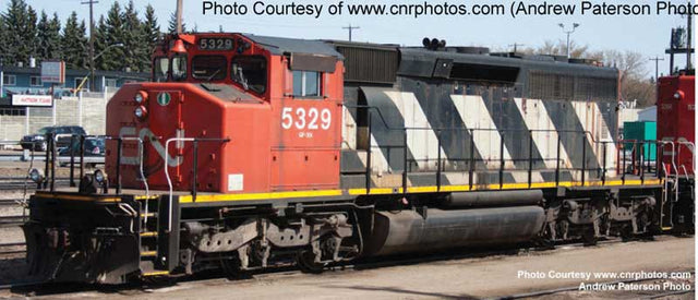 GMD SD40-2W - Standard DC -- Canadian National #5329 (Sergeant Stripes, black, white, red)