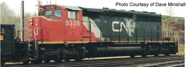 GMD SD40-2W - Standard DC -- Canadian National #5339 (black, red, white, CNNA Map Noodle Logo w/Website)
