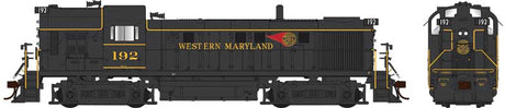 Alco RS3 Hammerhead High Hood - Standard DC -- Western Maryland #192 (black, yellow, Fireball Logo)